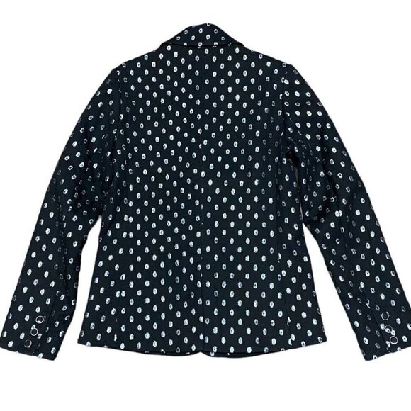 Tanya Taylor sz 4 Blazer Black Silver Single Button Classic Preppy Office Luxury - Picture 6 of 12